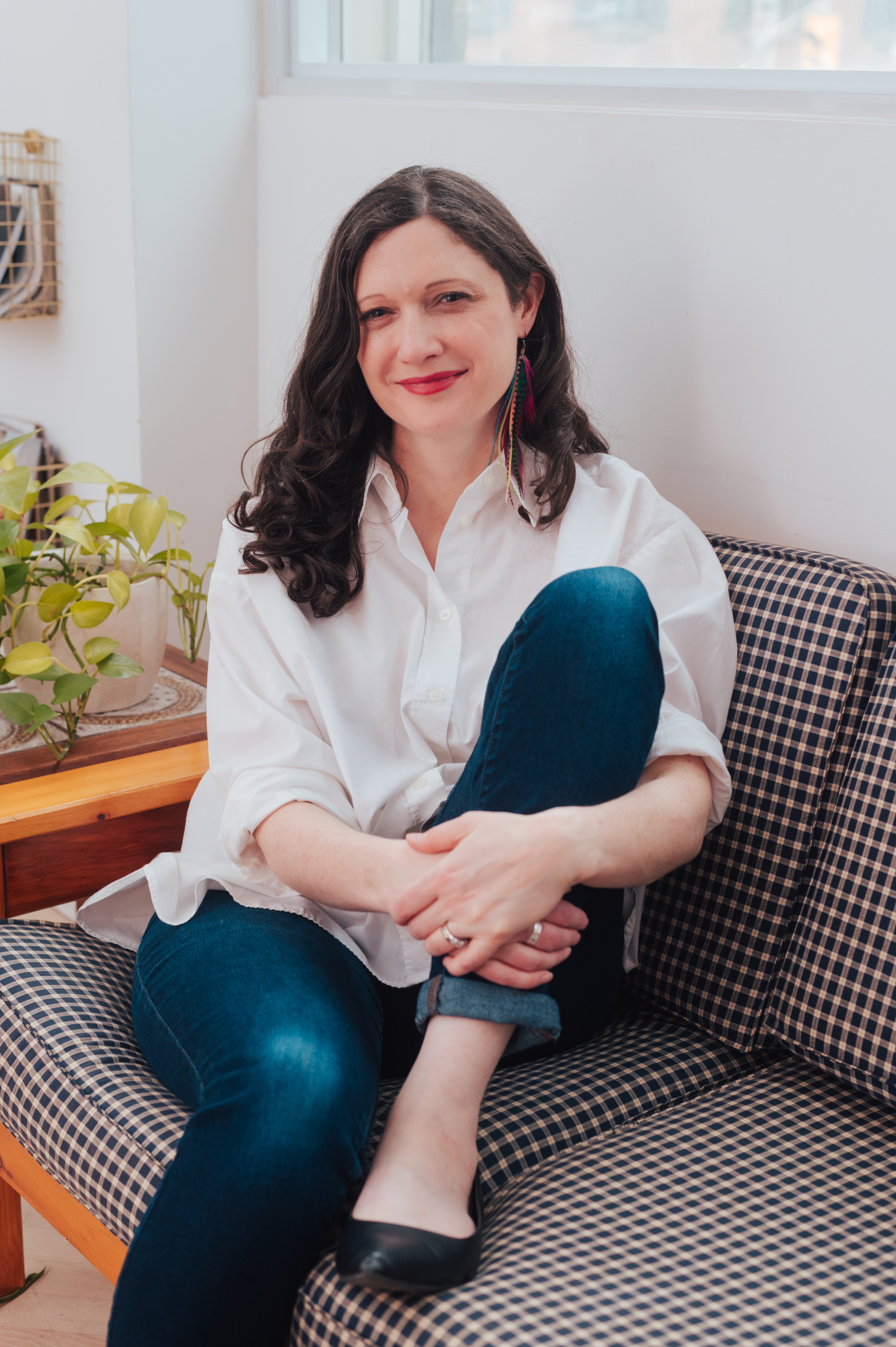 A photo of a woman smiling