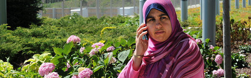 Woman on phone.