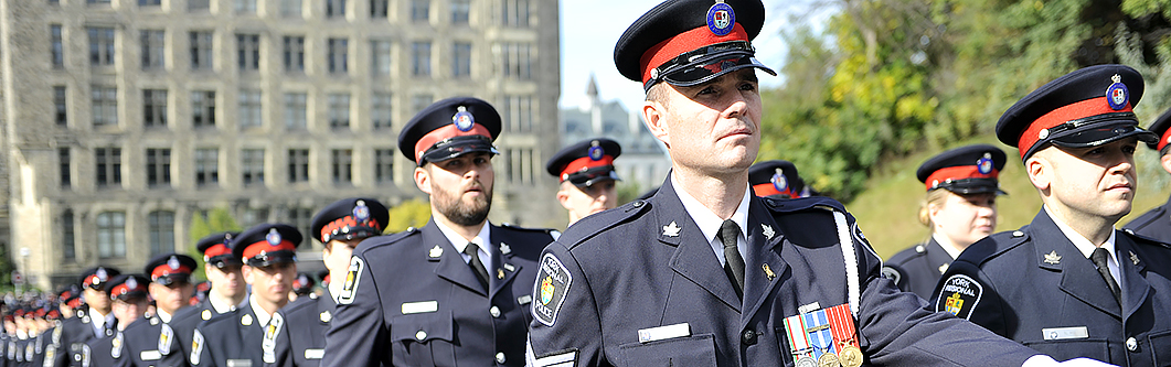 Officers marching