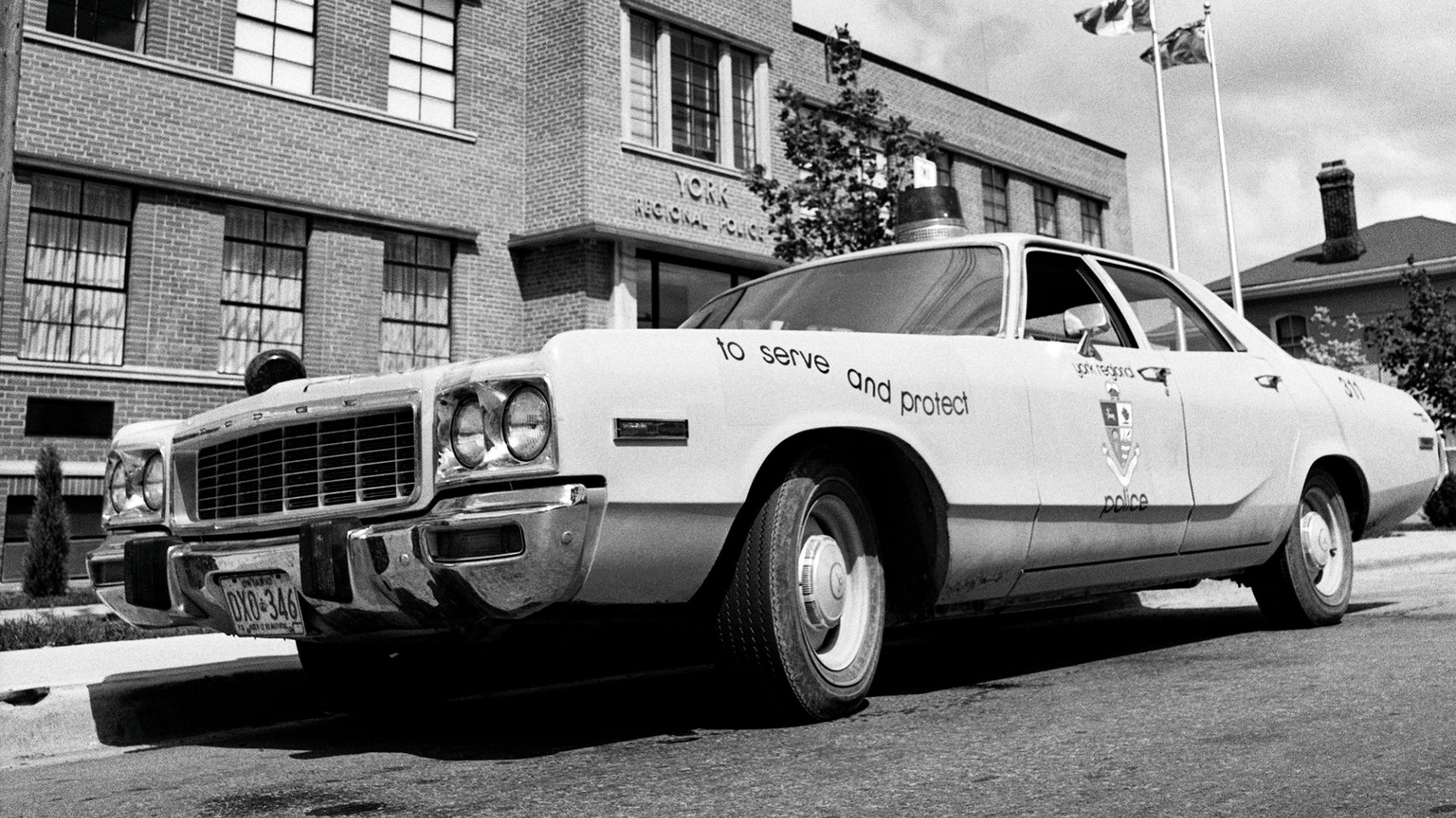 A black and white image of a cruiser