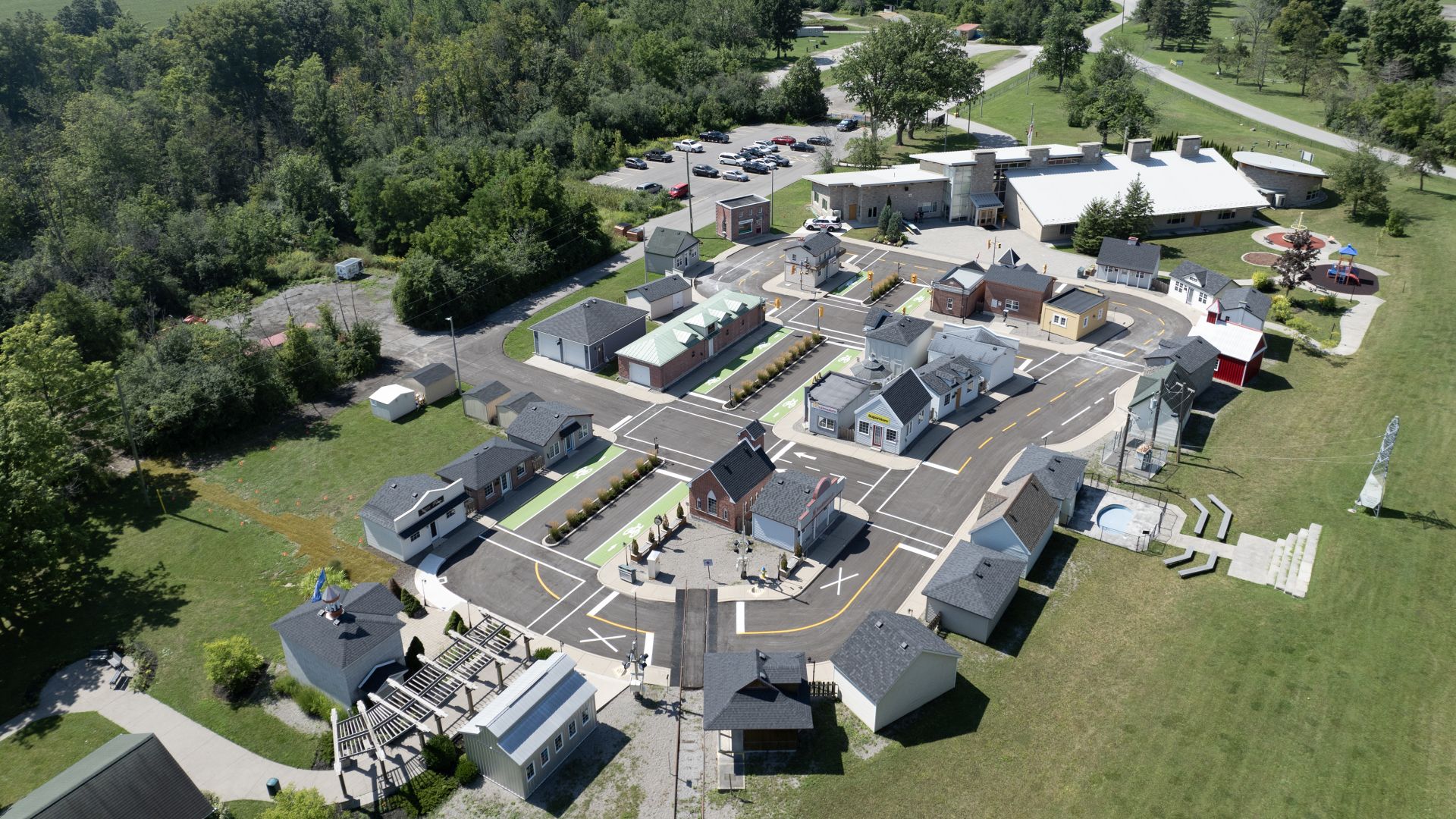 An overhead view of a village