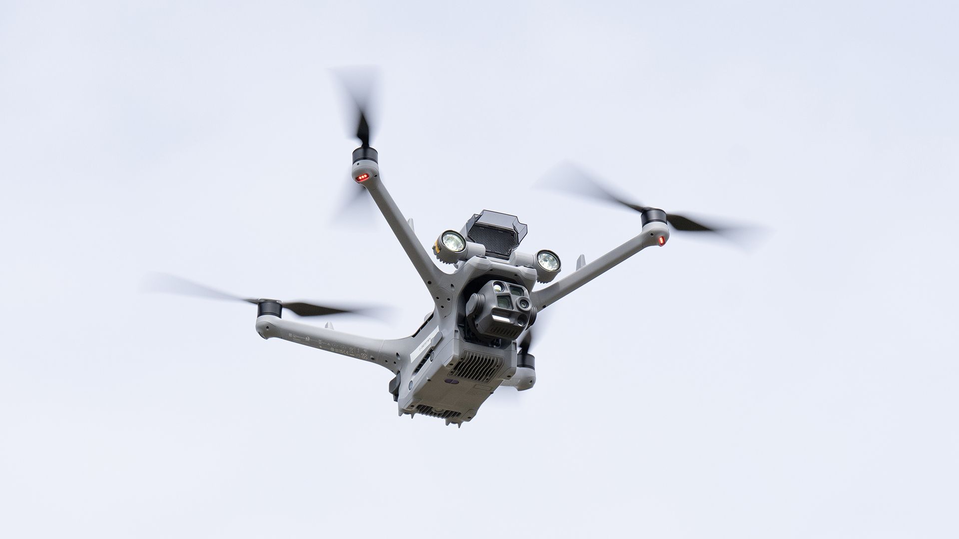 An emergency drone flying in the air.