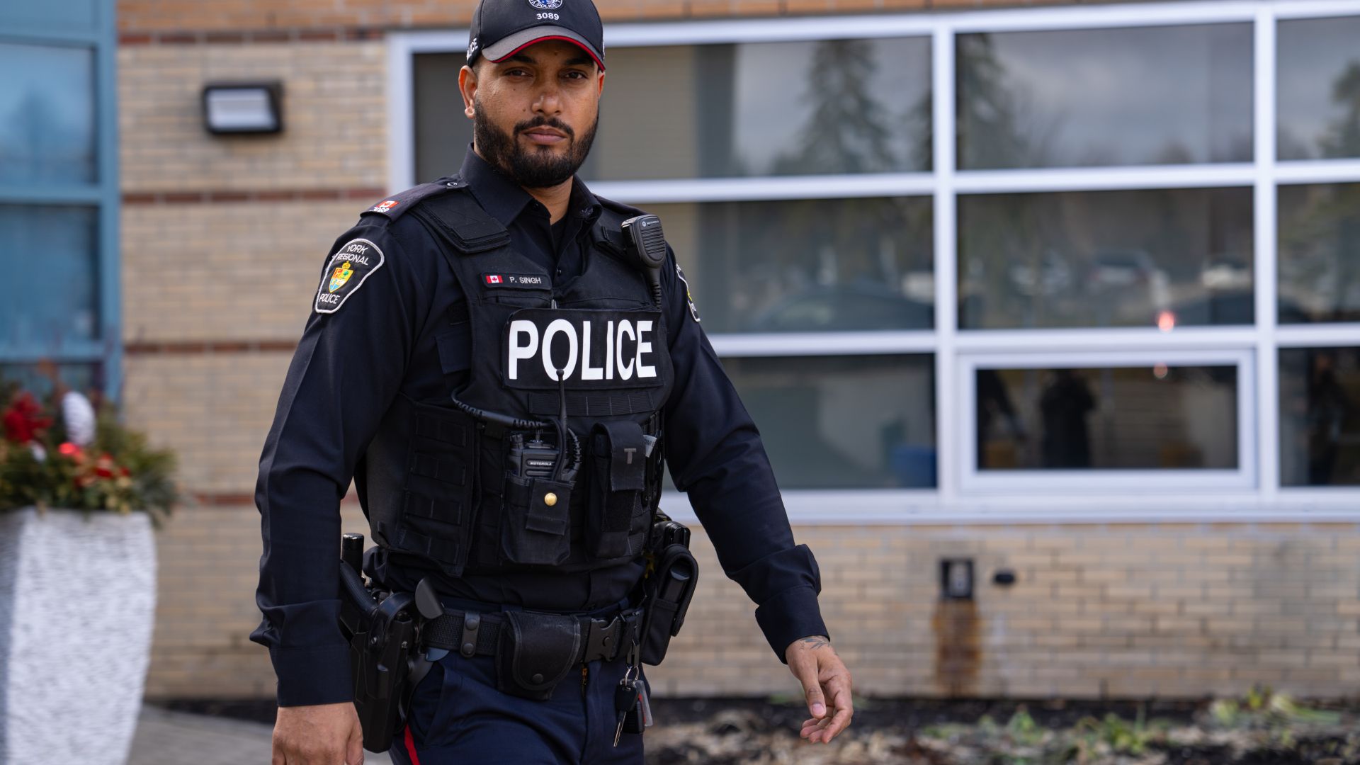 A man in a police uniform