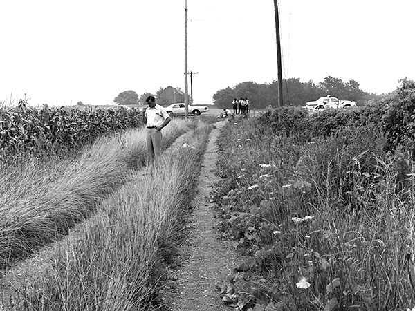 A farmer's filed in Markham, where investigators were called and discovered Kathleen McLaughlin's body.