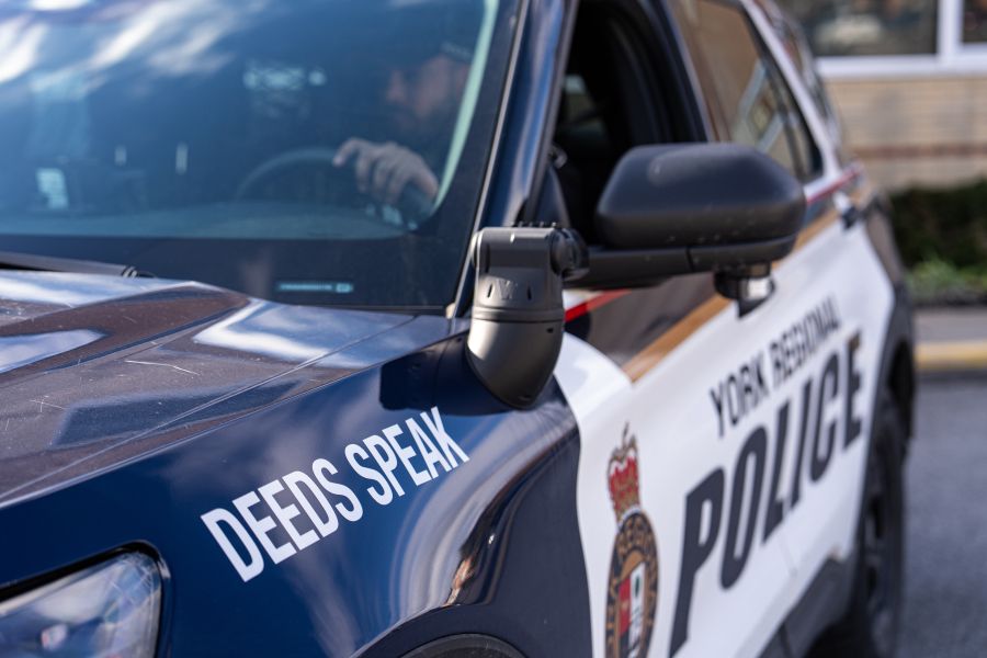 A close-up photo of a York Regional Police Cruiser