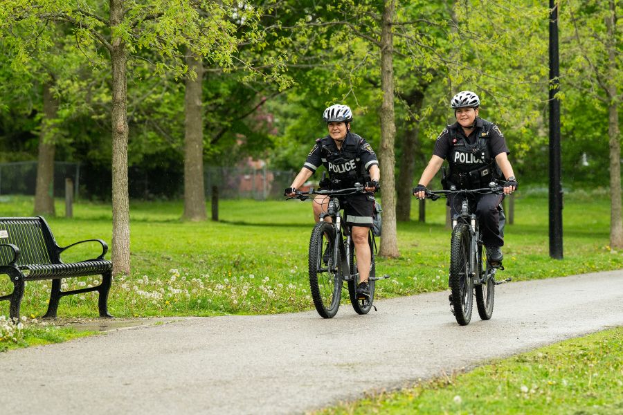 Two officers on bikes