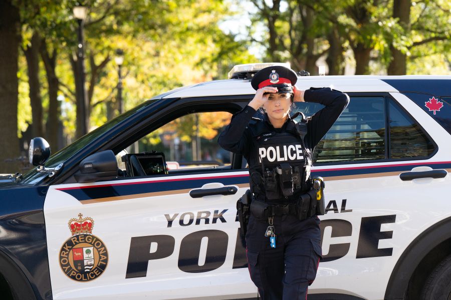Woman in a police uniform