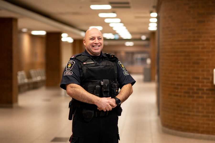 A man in a police uniform 