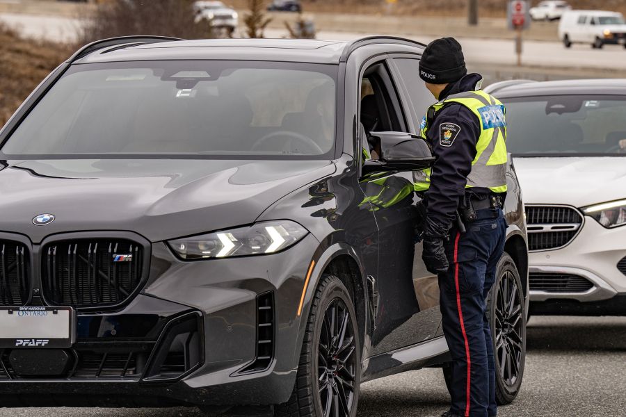An officer conducts a ride stop on a vehicle
