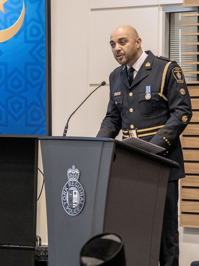 Deputy Chief Designate Salhia speaks at an event