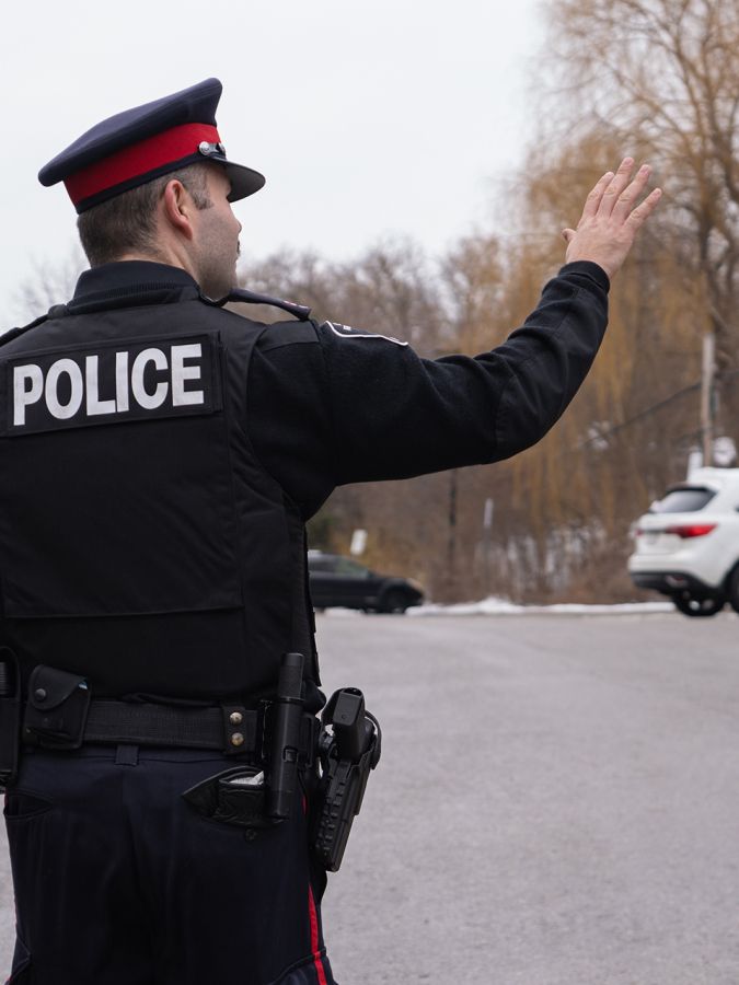 officer directing traffic