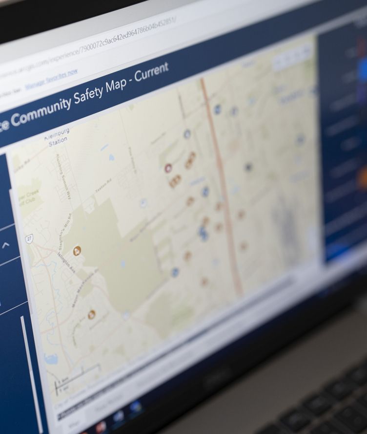 A laptop opened to the York Regional Police Community Safety Data Portal.