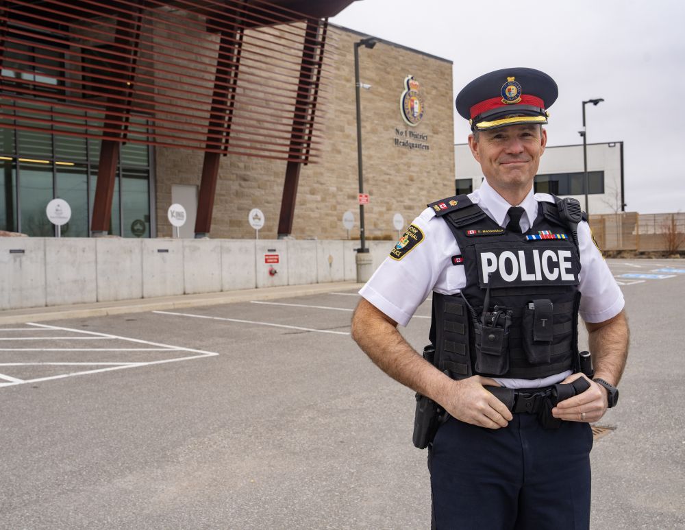 Superintendent Dave MacDonald stands outside of the #1 District Headquarters building.