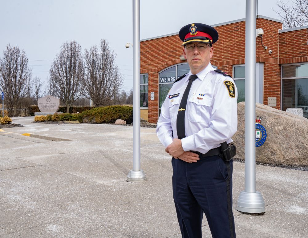 Superintendent Ed Villamere stands outside of #3 District Headquarters