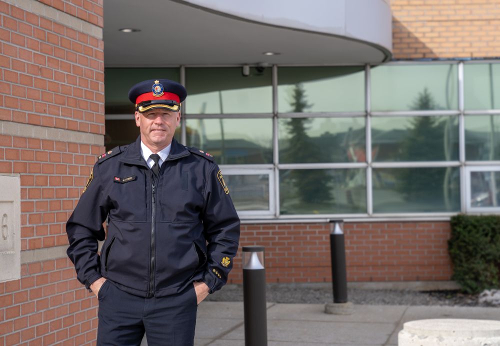 Superintendent Blair Steer stands outside of #4 District headquarters