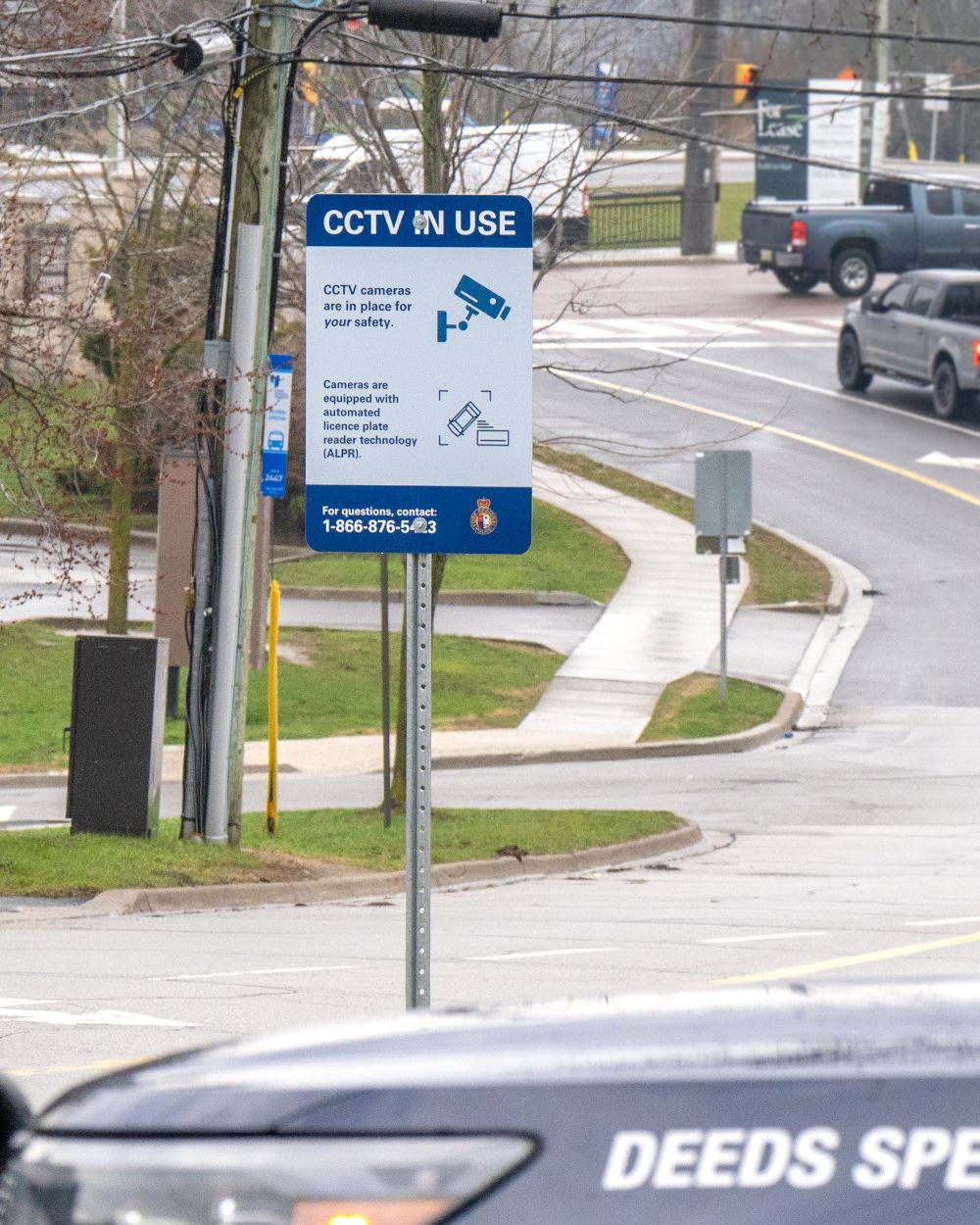a road sign indicates that CCTV cameras are in use.