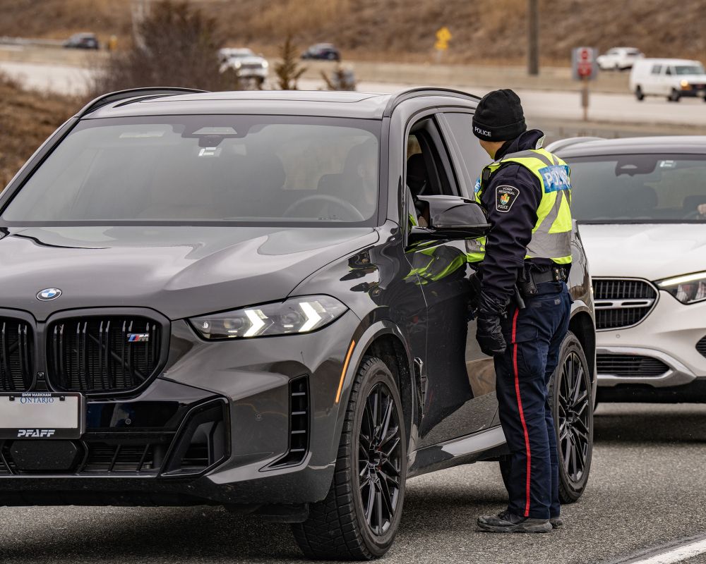 An officer conducts a ride stop on a vehicle