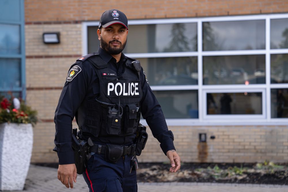A man in a police uniform