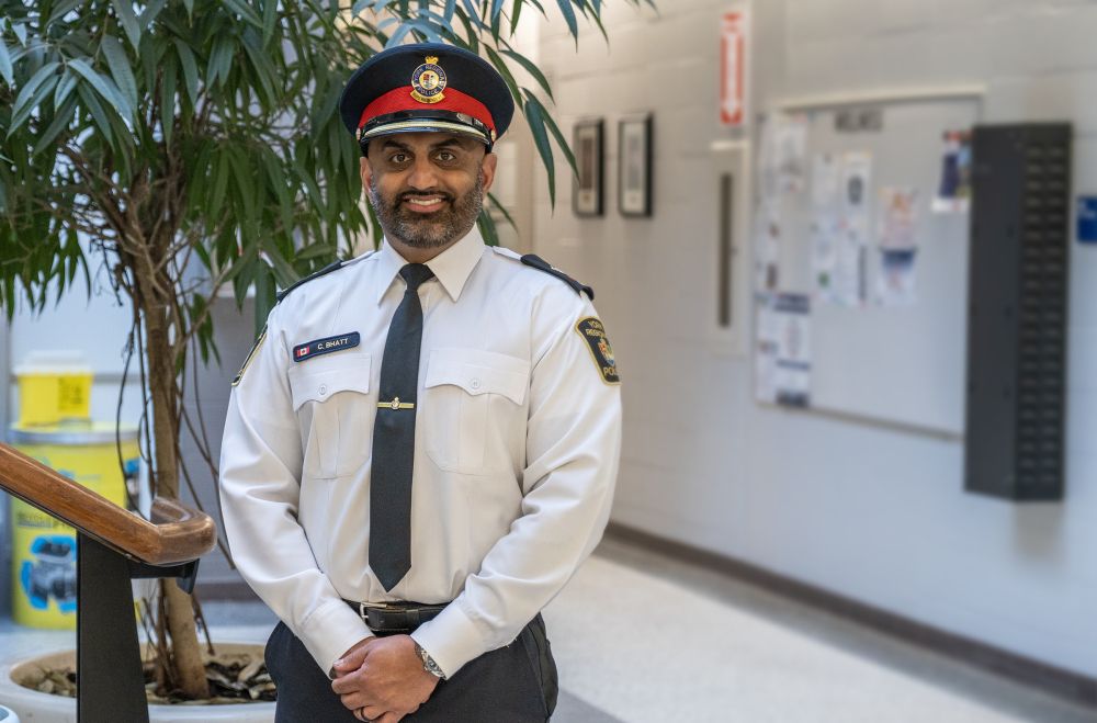 Superintendent Chirag Bhatt poses for a photo inside #5 District Headquarters